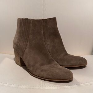 Vince Beige Suede Ankle Boots